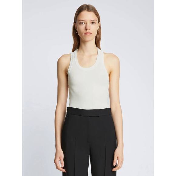 Proenza Schouler Rib Knit Tank Top in White L - Picture 2 of 4